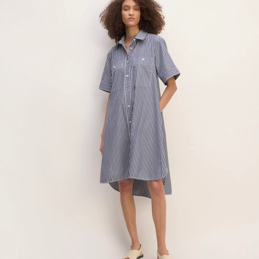 Everlane Day Tripper Dress - Navy White Striped XXS